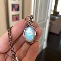 Moonstone Oval Copper Pendant
