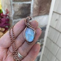 Moonstone Oval Copper Pendant
