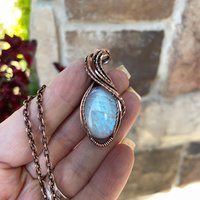 Moonstone Oval Copper Pendant