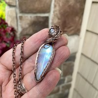 Moonstone with Moonstone Slender Copper Necklace