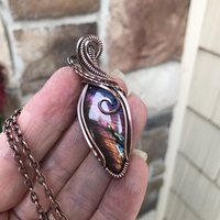 SOLD - Rainbow Labradorite Copper Pendant
