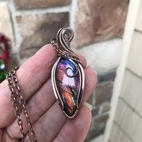 SOLD - Rainbow Labradorite Copper Pendant