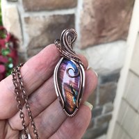 SOLD - Rainbow Labradorite Copper Pendant