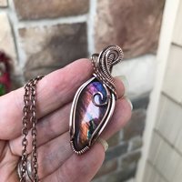 SOLD - Rainbow Labradorite Copper Pendant