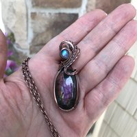 Purple Labradorite & Moonstone Copper Necklace