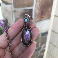 Purple Labradorite & Moonstone Copper Necklace