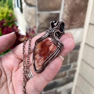 Wild Eye Red Jasper & Garnet Copper Necklace