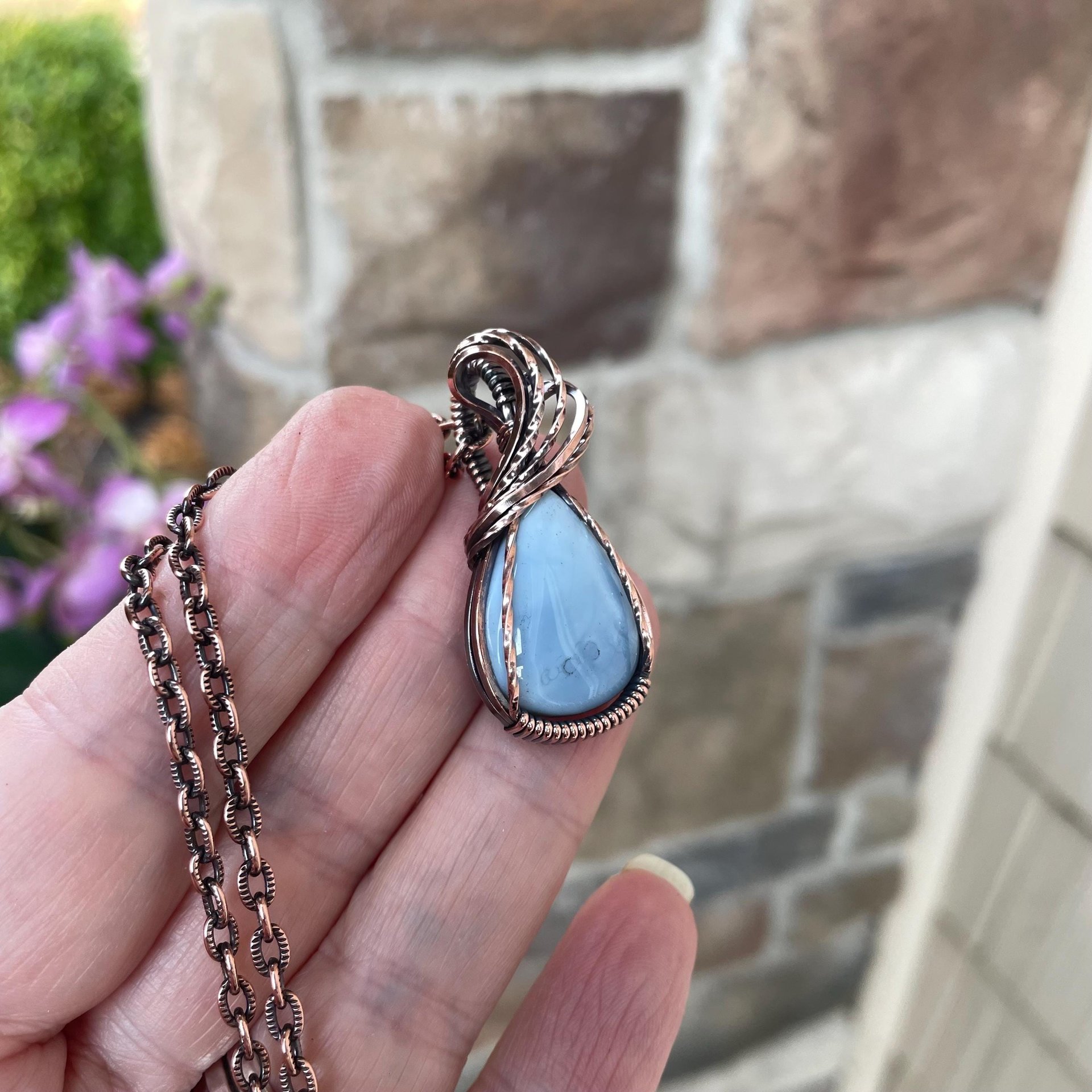 Blue Opal Copper Necklace
