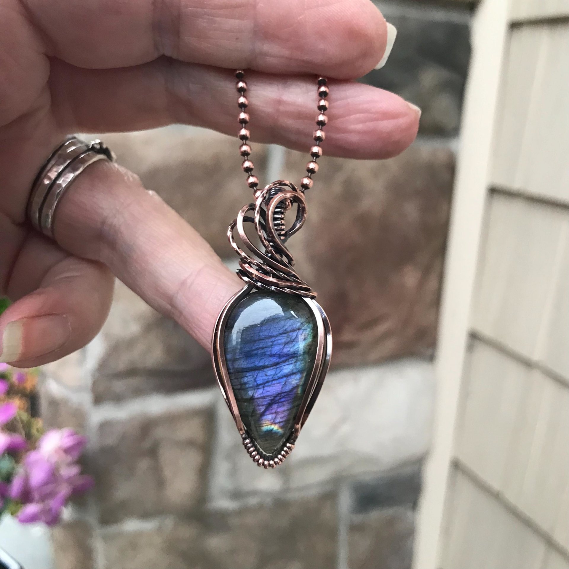Purple Labradorite Copper Necklace
