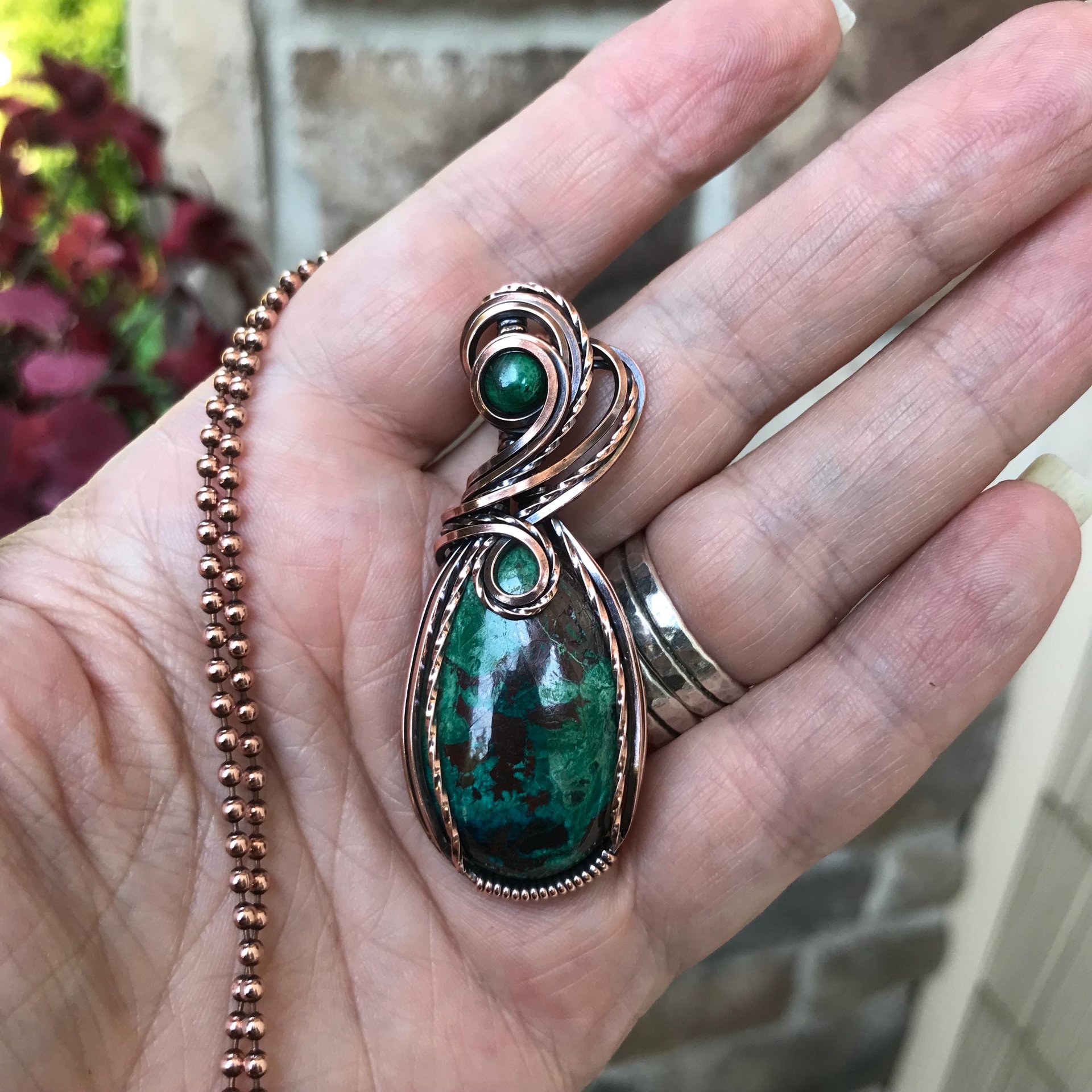 Shattuckite & Malachite Copper Necklace