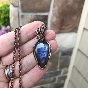 Purple Labradorite Copper Necklace