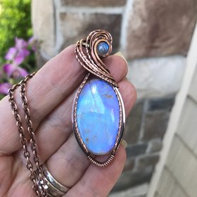 SOLD - Moonstone Oval Copper Pendant